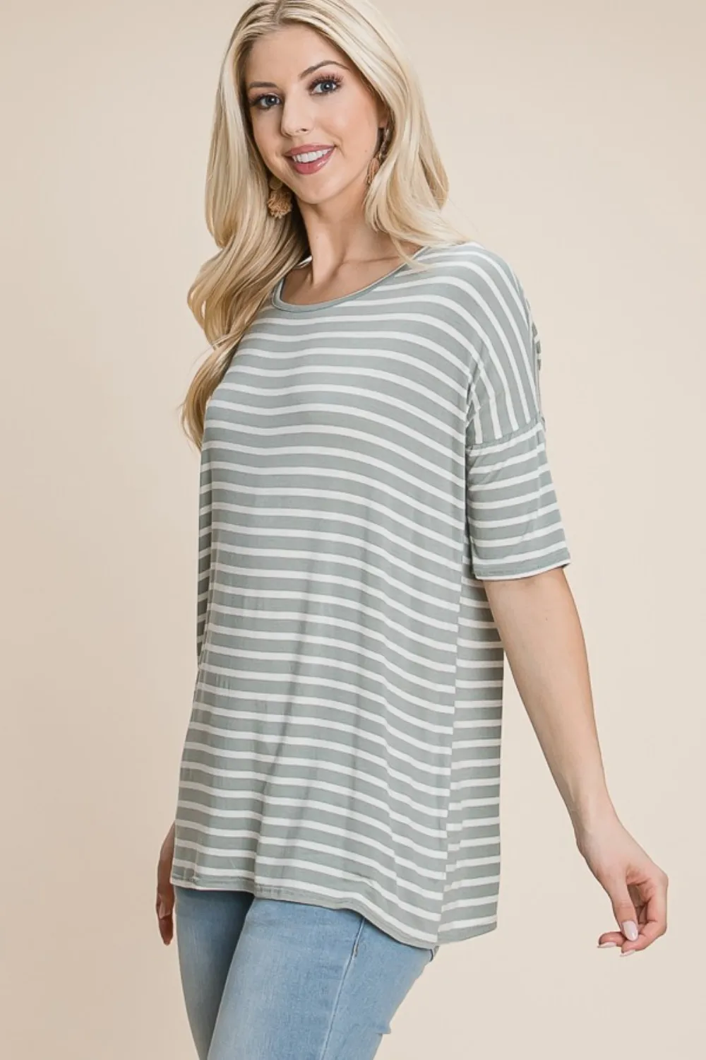 Striped Round Neck T-Shirt, image 3