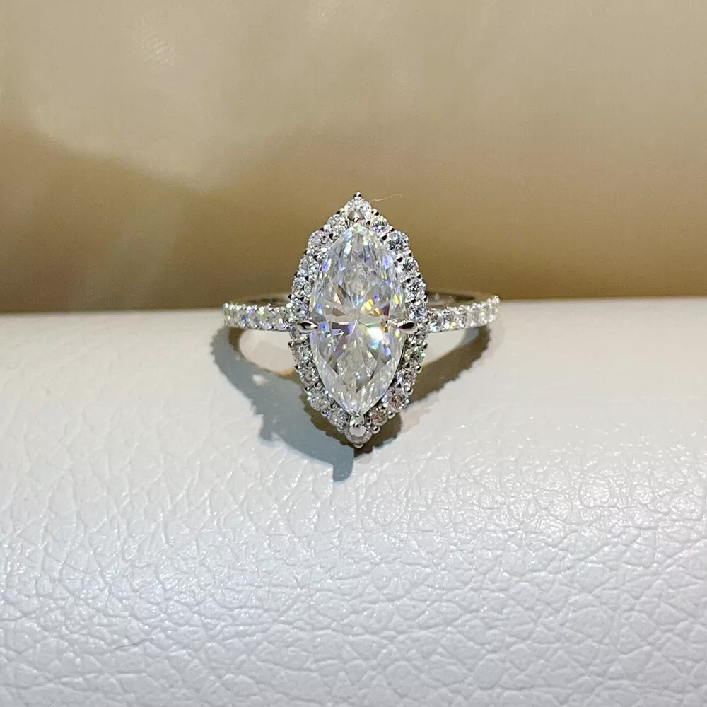 3 Carat 925 Sterling Silver Moissanite Ring, image 2