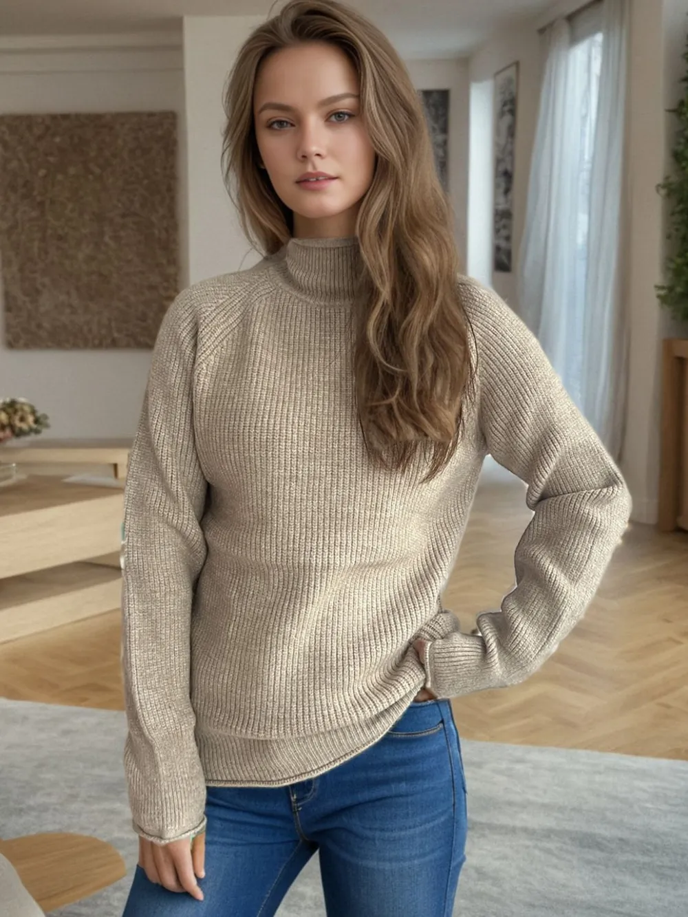 Turtleneck Long Sleeve Sweater, image 14