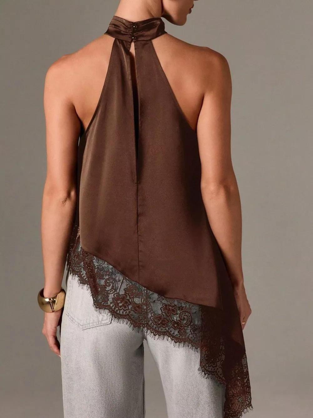 Halter Neck Lace Trim Cami, image 7