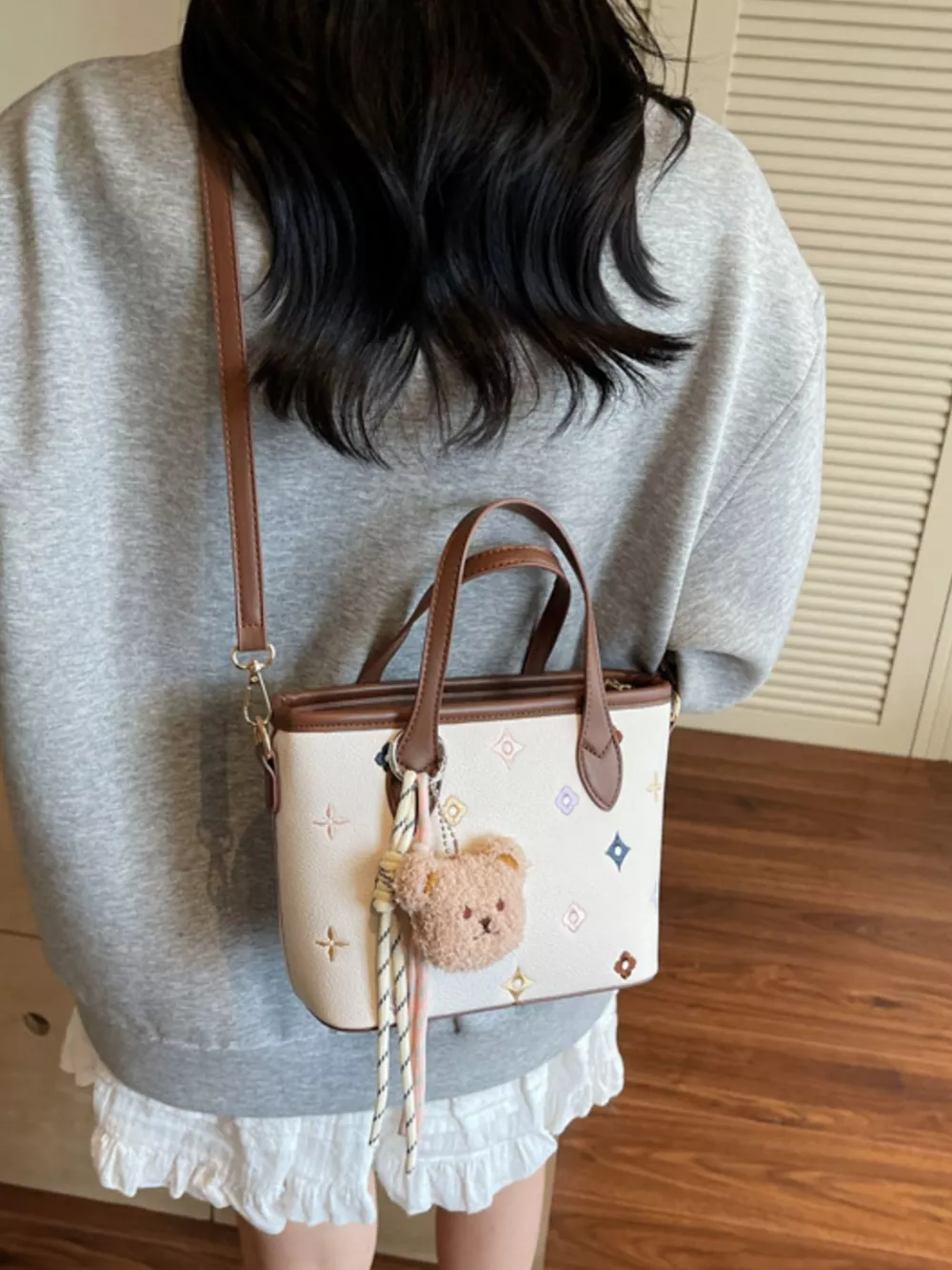 Embroidered Pattern Crossbody Bag, image 8