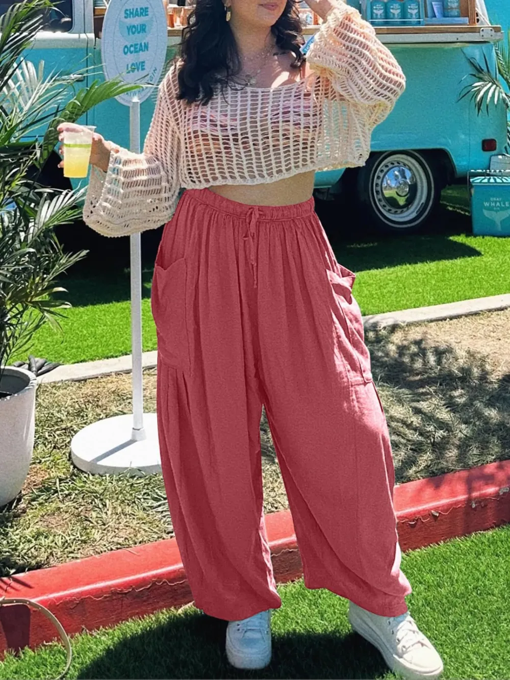 Full Size Wide Leg Pants with Pockets Plus Size, image 4