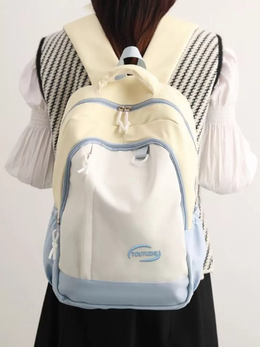 Color Block Lightweight Backpack Bag, image 2