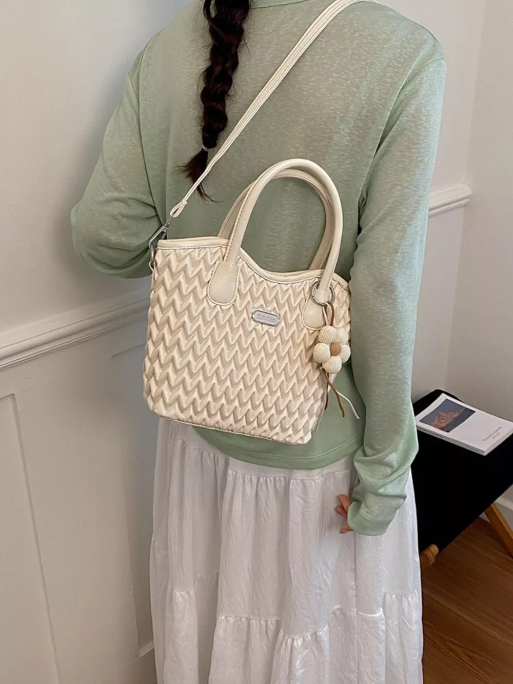 Top Handle Texture Crossbody Bag, image 10