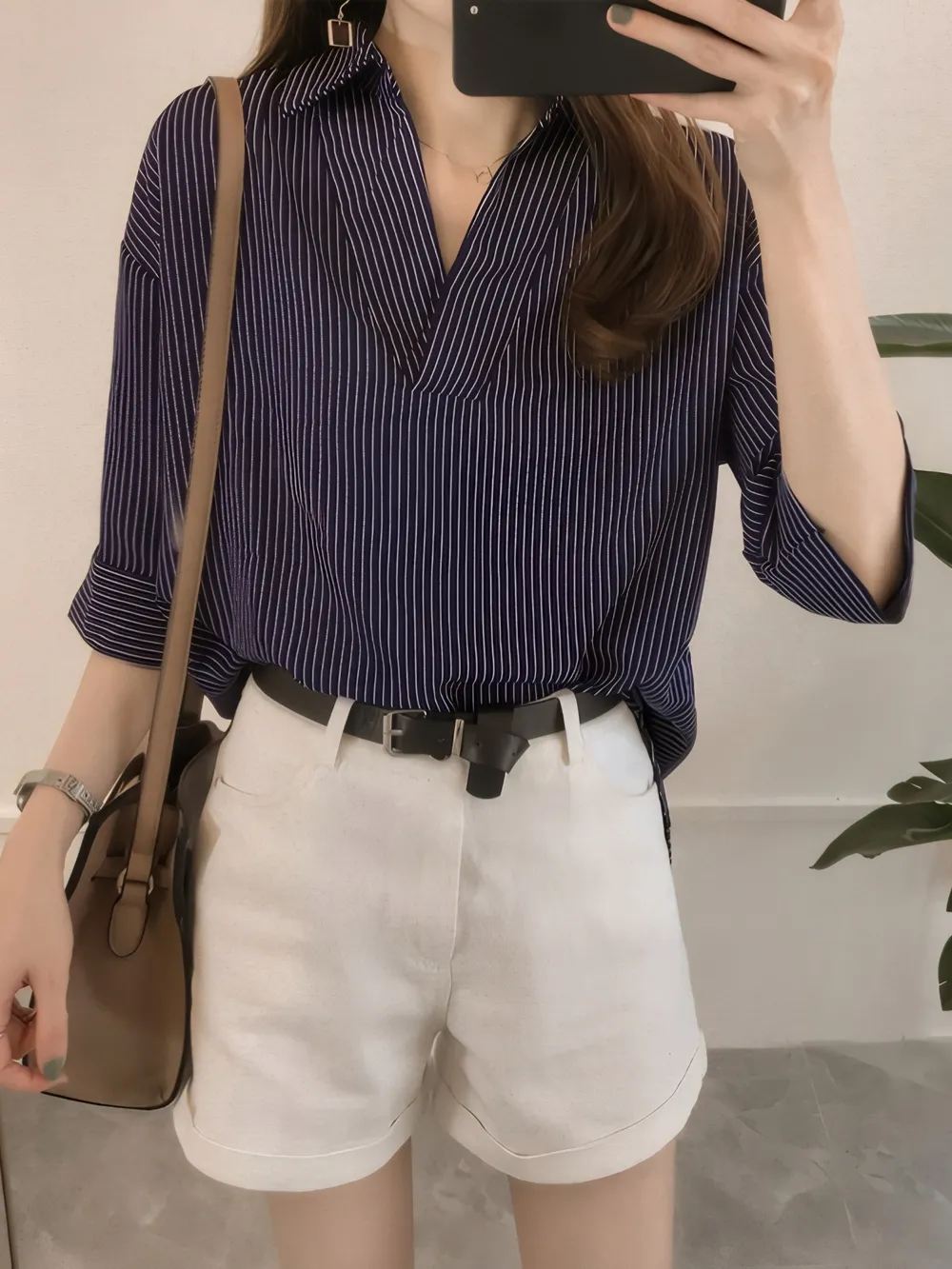 Striped Collared Neck Shirt, image 3