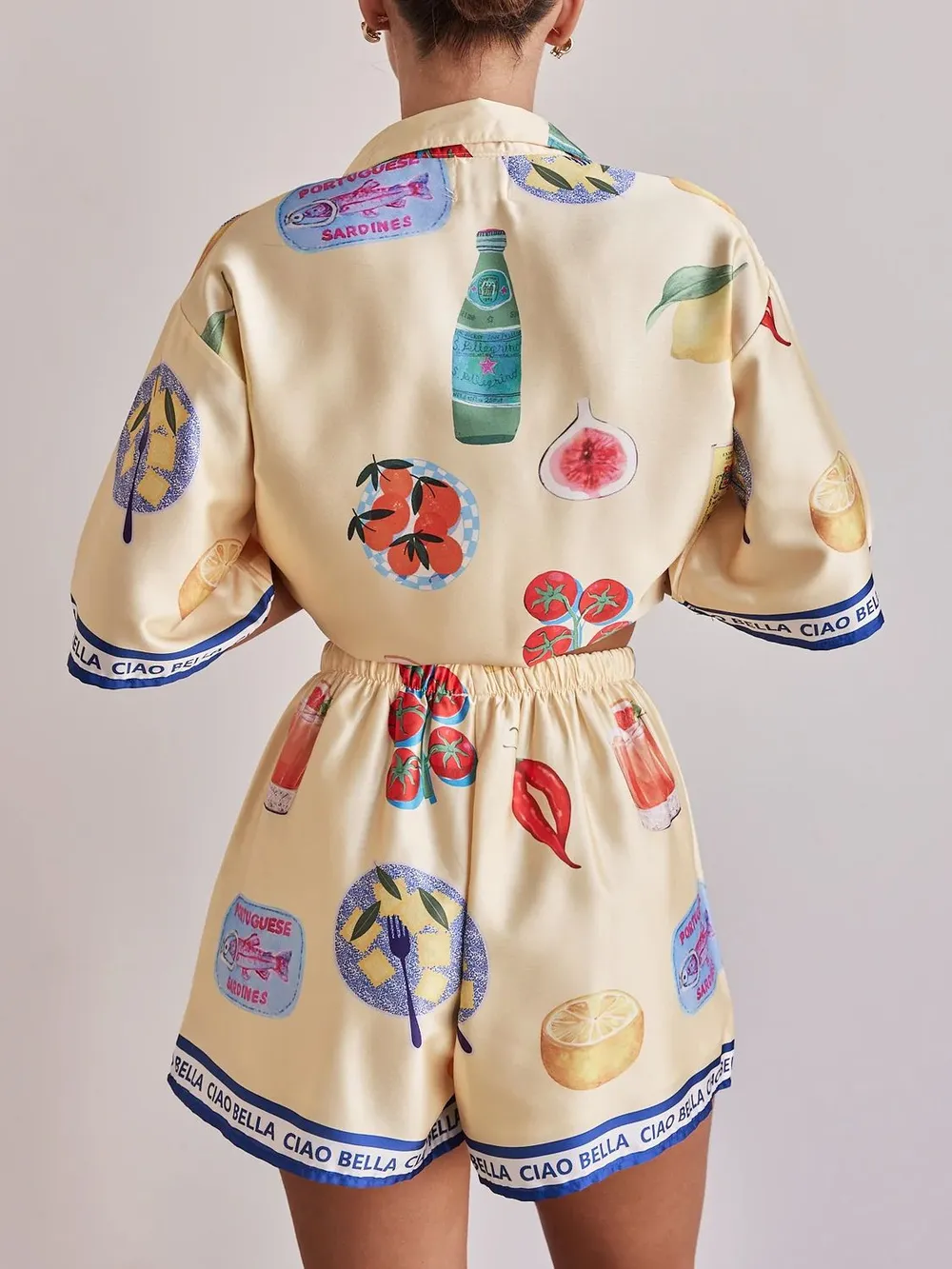 Printed Button Up Top and Shorts Set, image 7