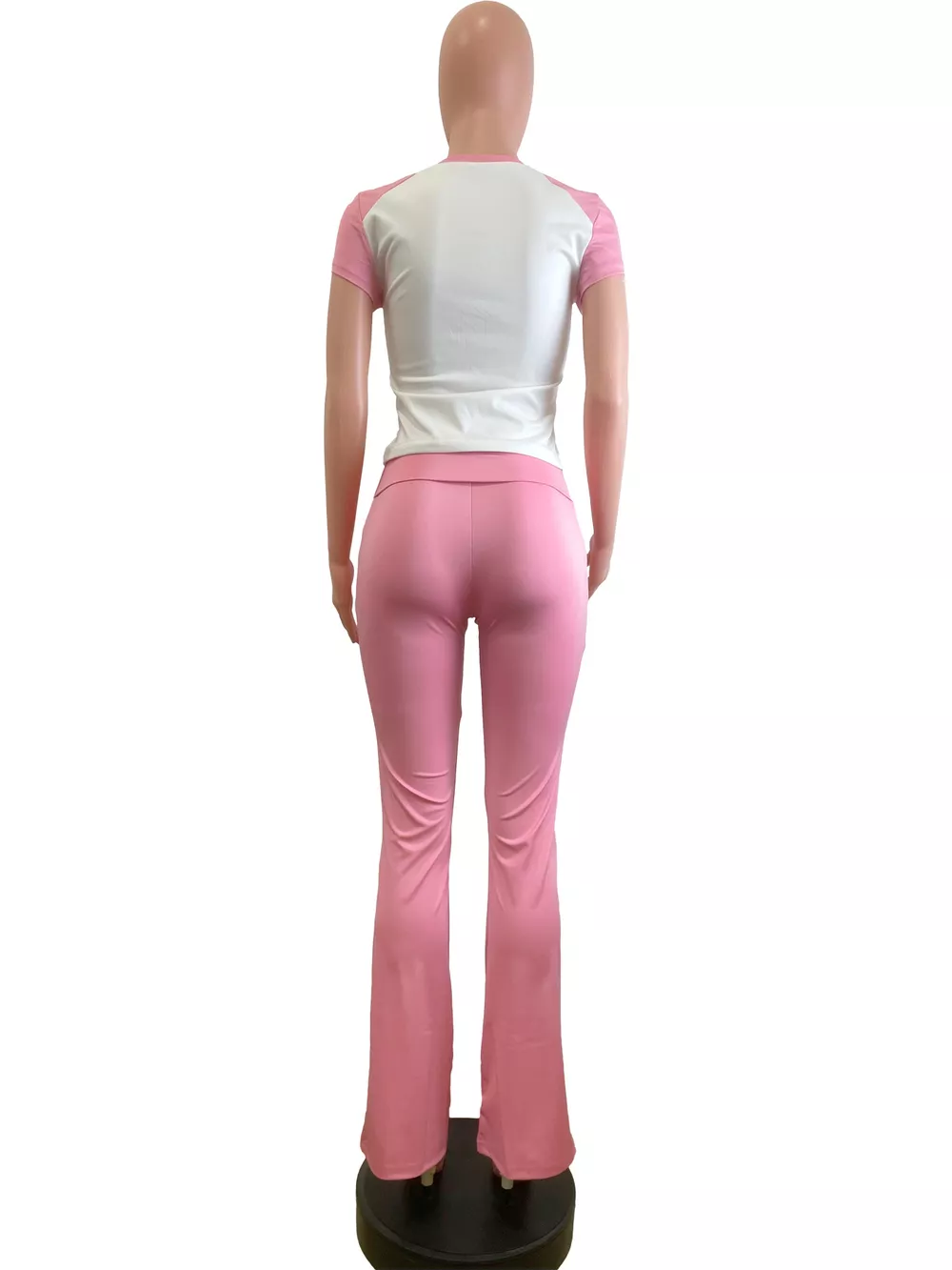 Contrast Short Sleeve Tee and Pants Set, image 4
