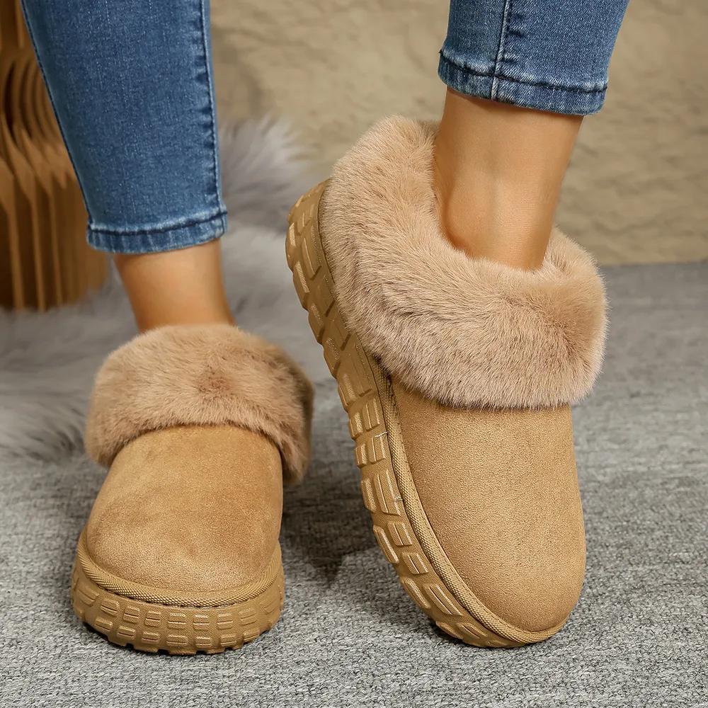 Suede Sherpa-Lined Winter Boots