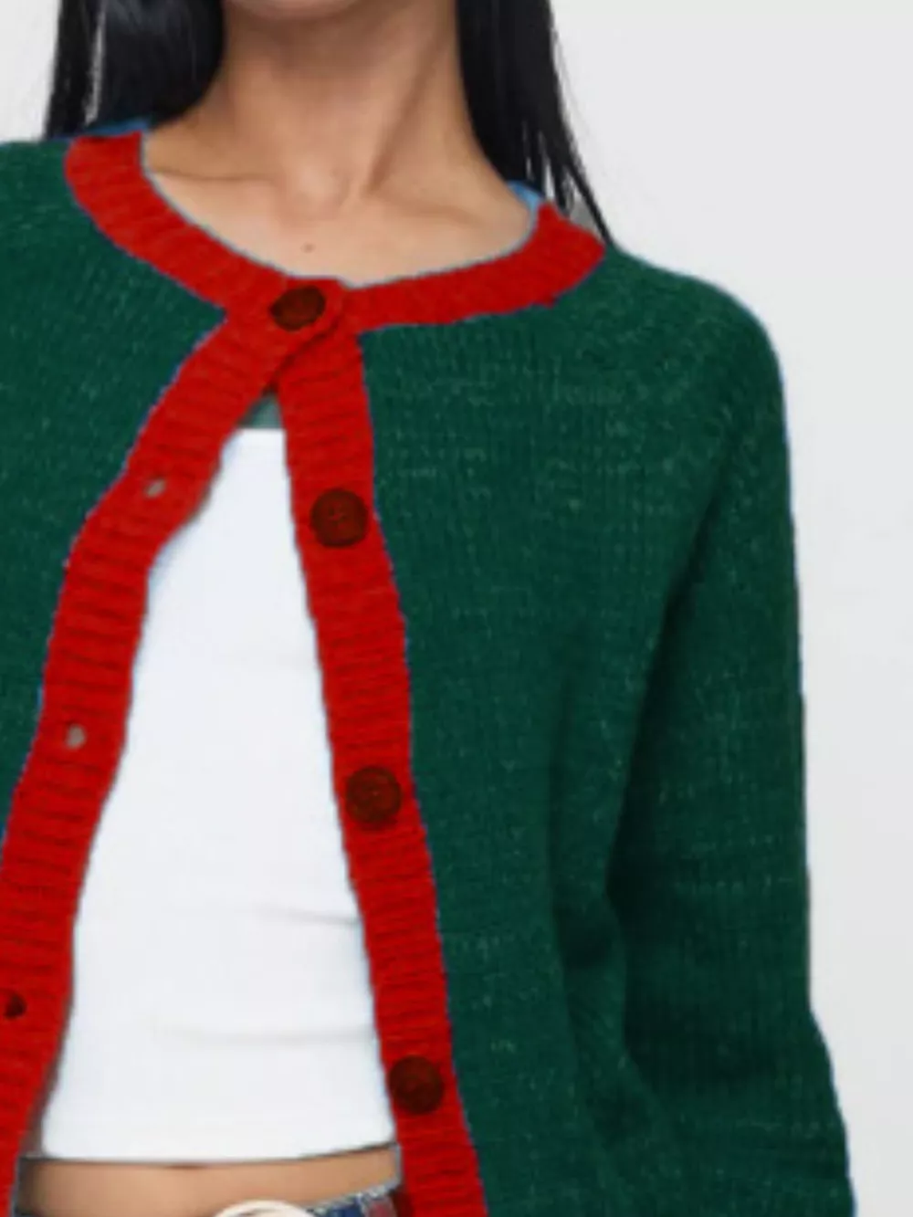 Contrast Trim Button-Up Cardigan, image 9