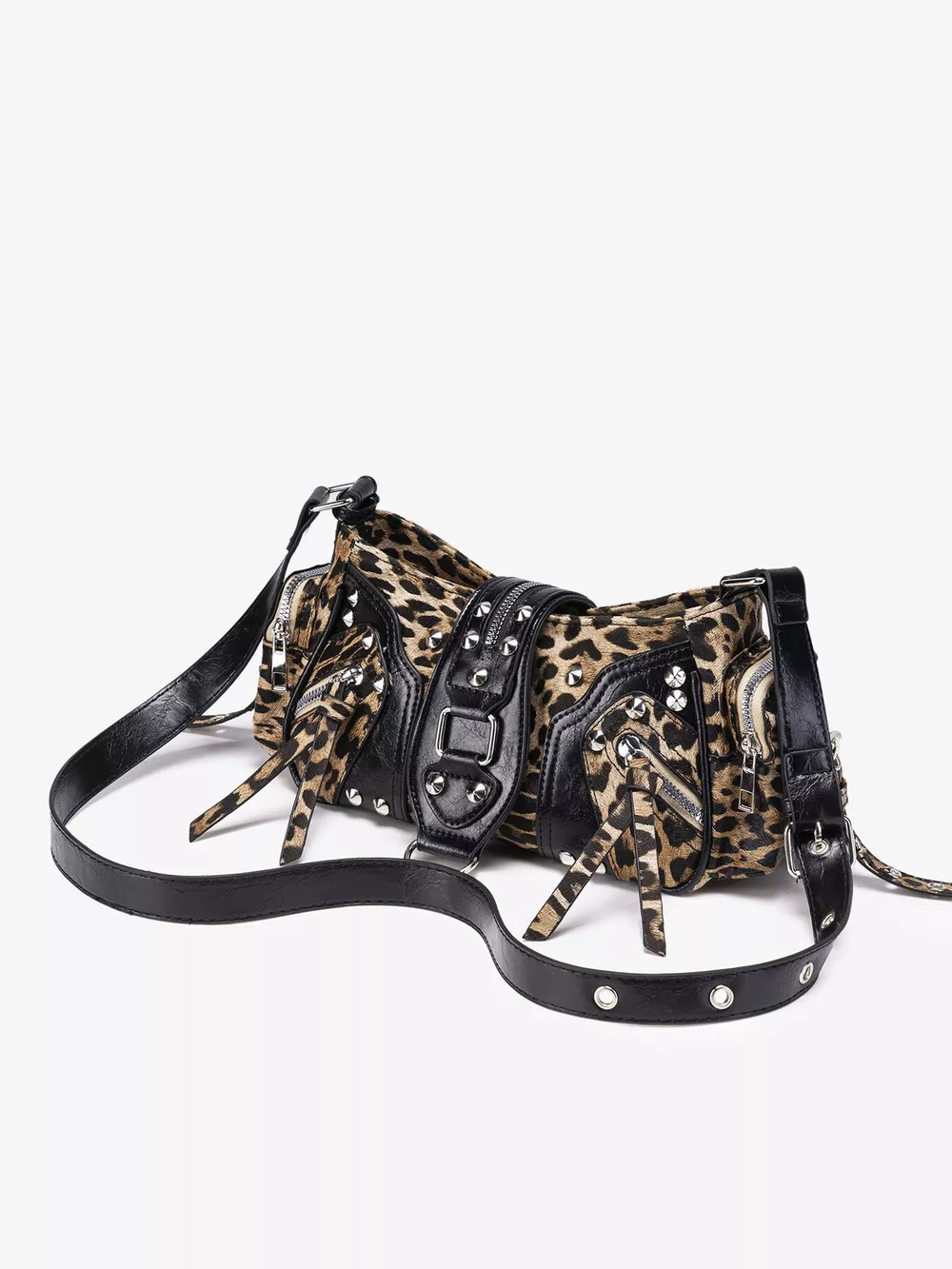 Leopard Print Buckle Shoulder Bag, image 5