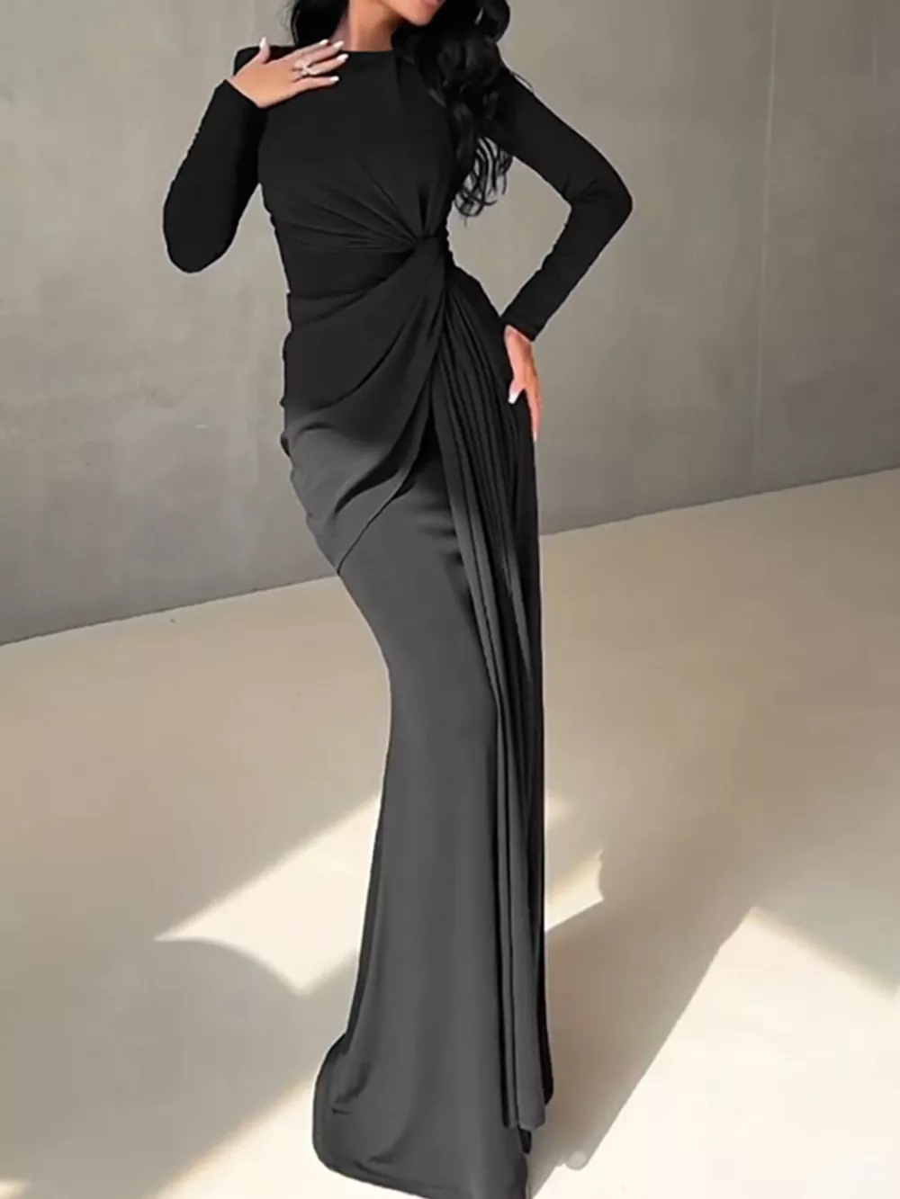 Twisted Long Sleeve Maxi Dress, image 15