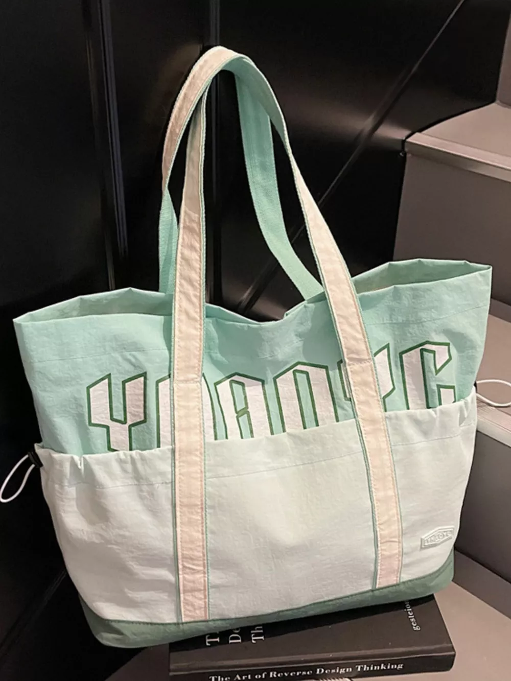 Drawstring Letter Shoulder Bag, image 7