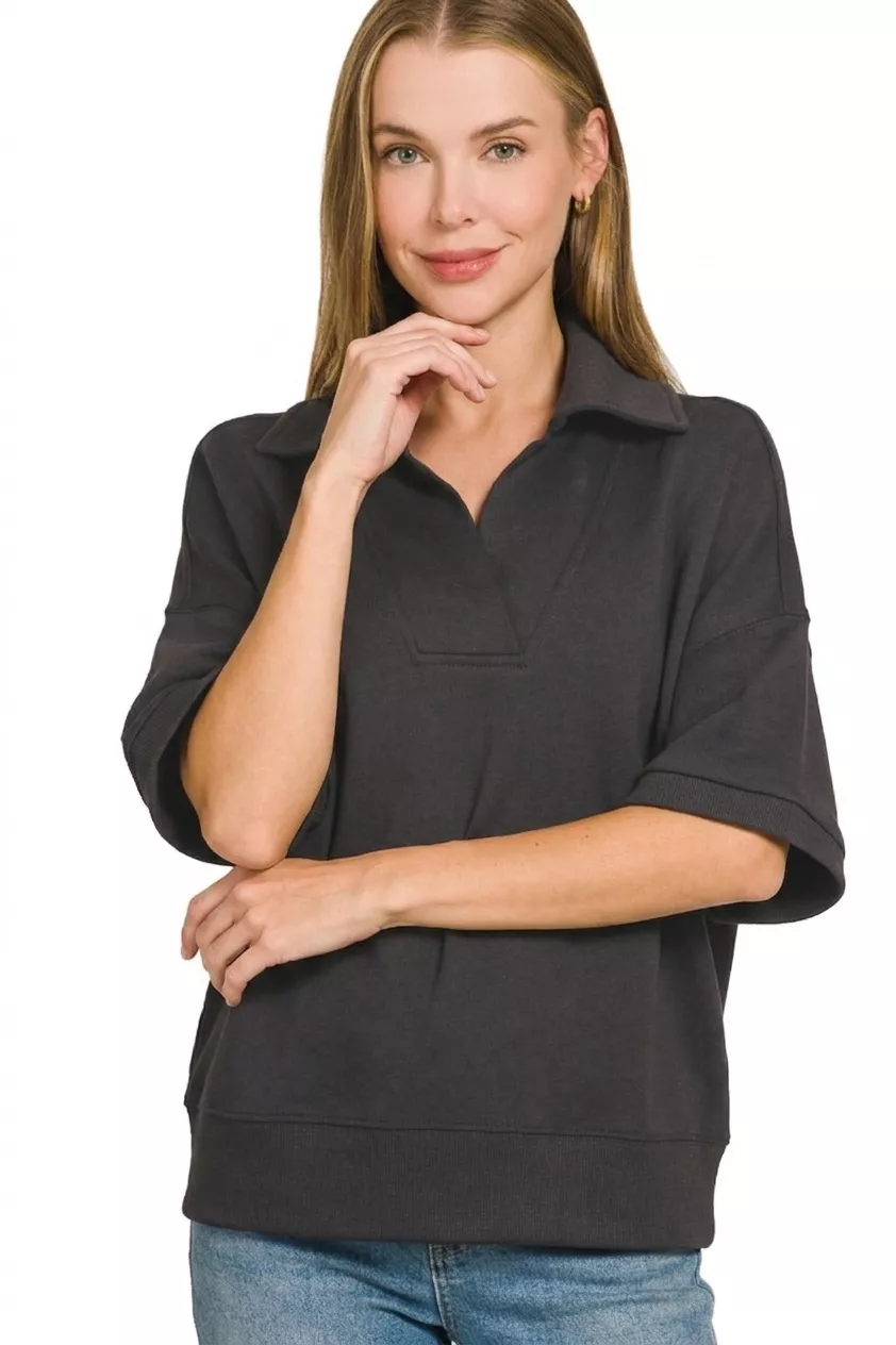 Scuba Collared Short Sleeve Pullover, image 2