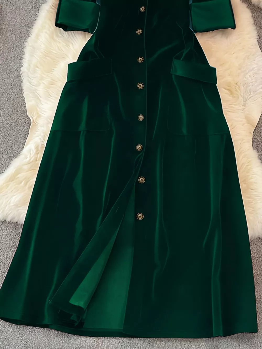 Velvet Button-Down Midi Dress, image 11
