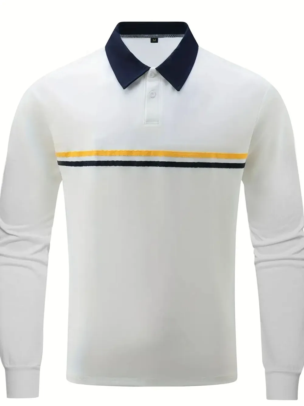 Men's Full Size Collared Neck Long Sleeve Polo Plus Size, image 7