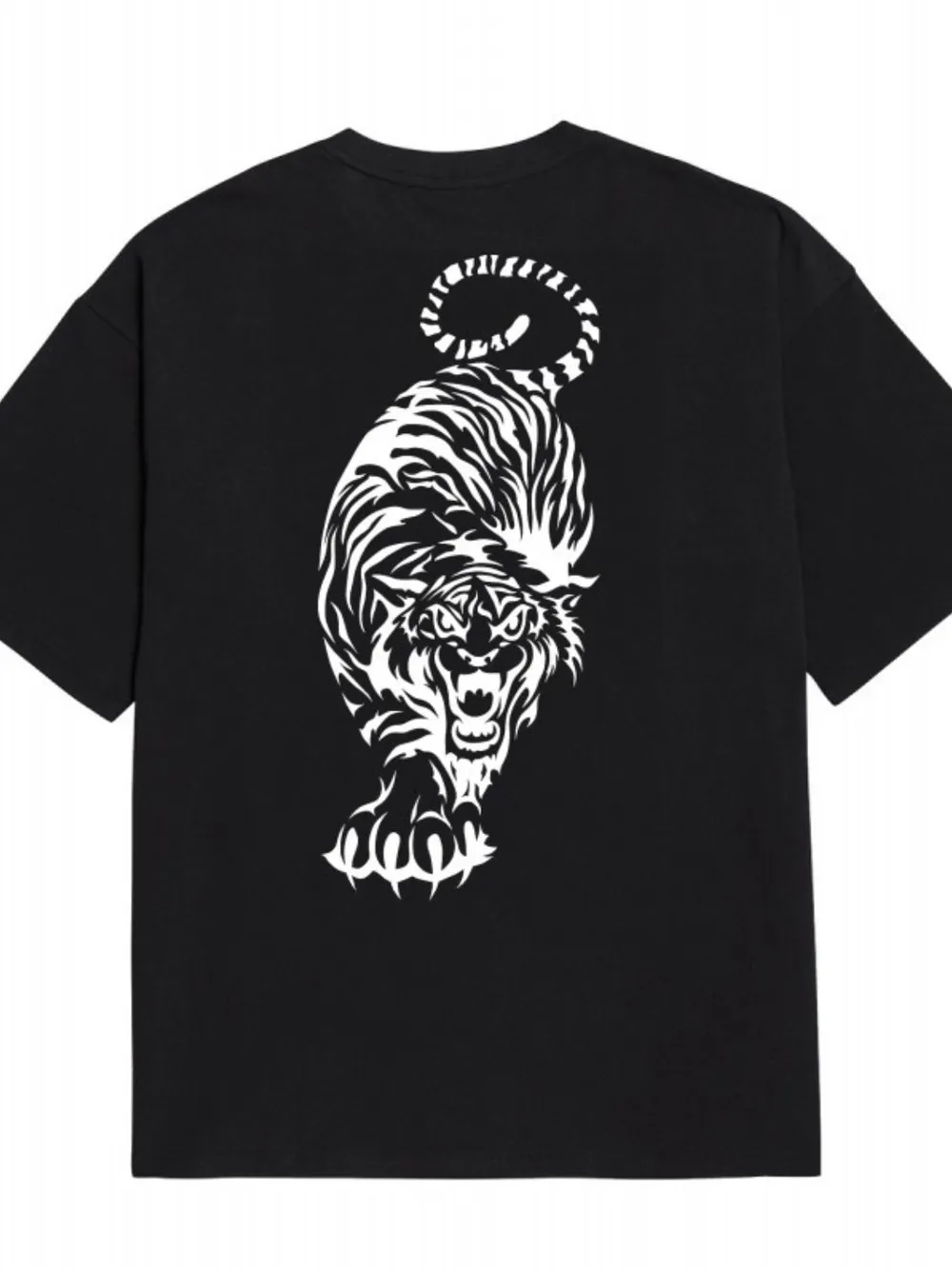 Men's Plus Size Tiger Round Neck Short Sleeve T-Shirt, image 6