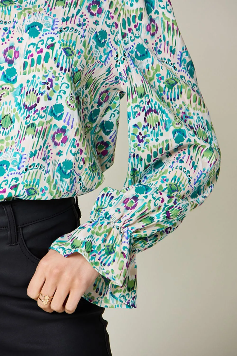 Full Size Printed Flounce Sleeve Blouse, image 10