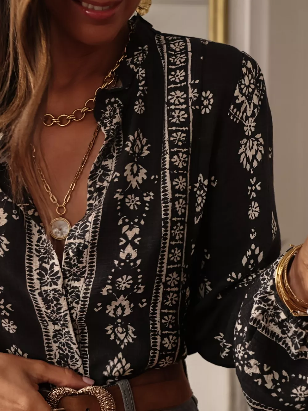 Vintage Print Long Sleeve Shirt, image 7