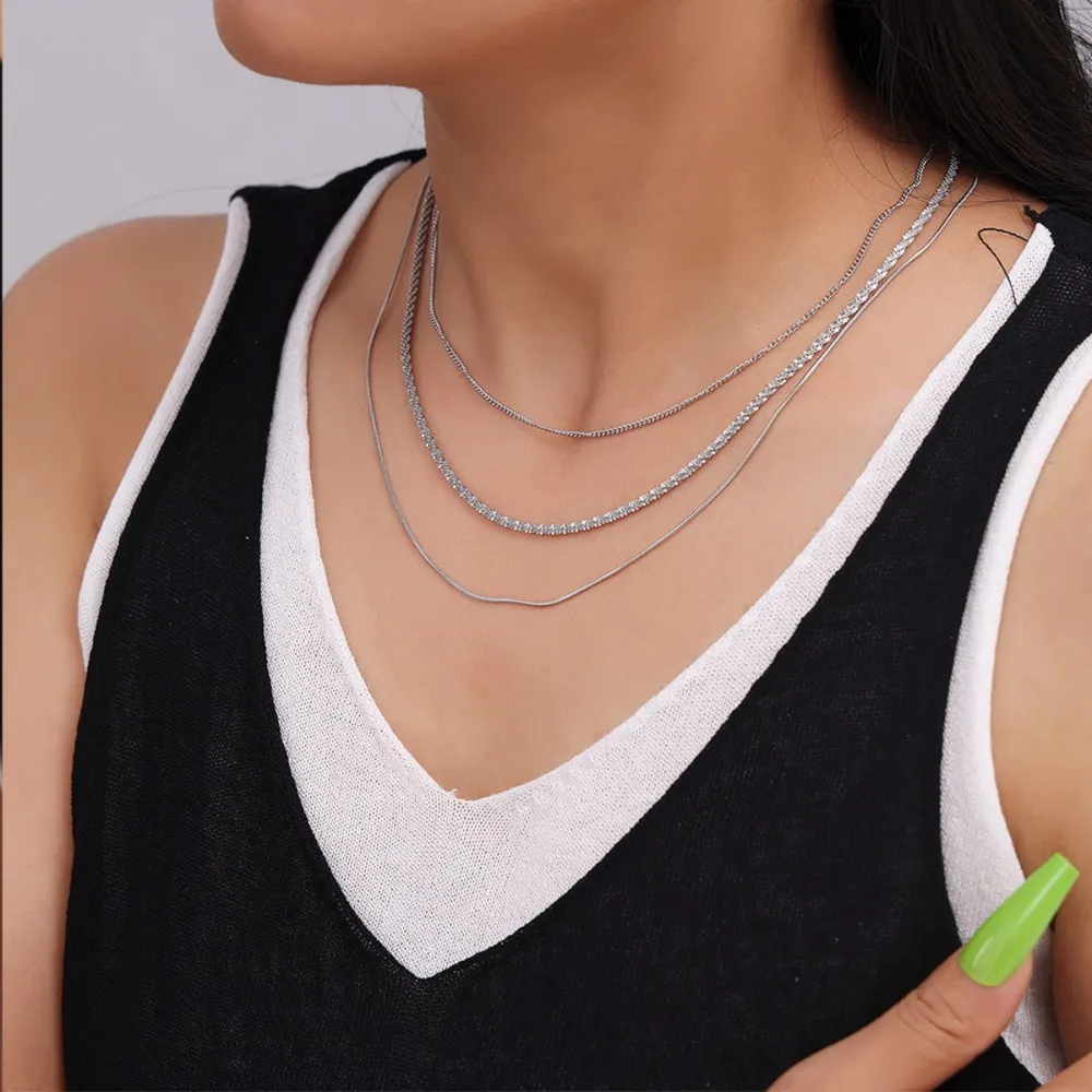 Titanium Steel Three-Layered Necklace, image 3
