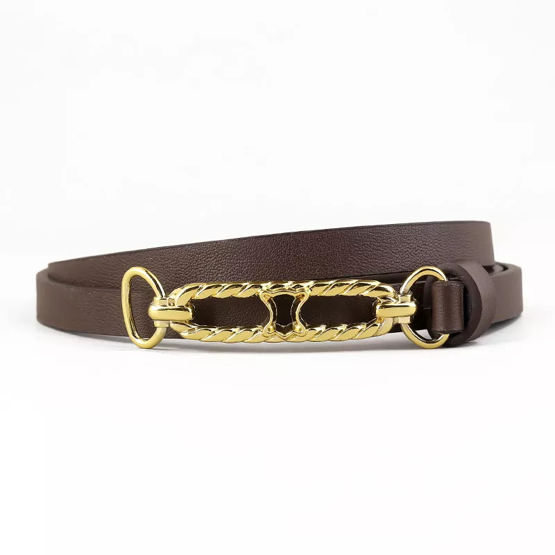 Gold Buckle Skinny Belt, image 5