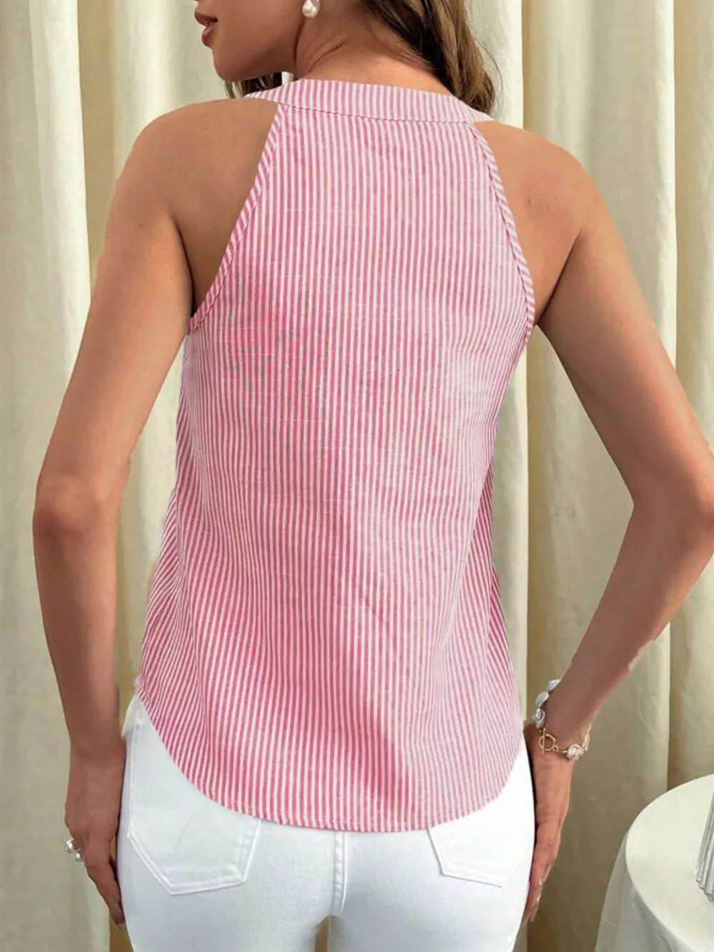 Striped Button Front Tank, image 4