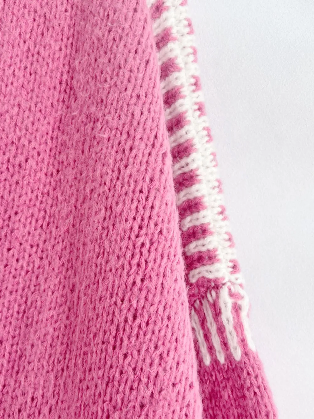 Contrast Open Front Dropped Shoulder Cardigan, image 13
