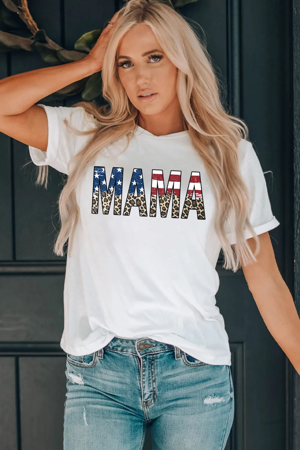 MAMA Round Neck Short Sleeve T-Shirt, image 3