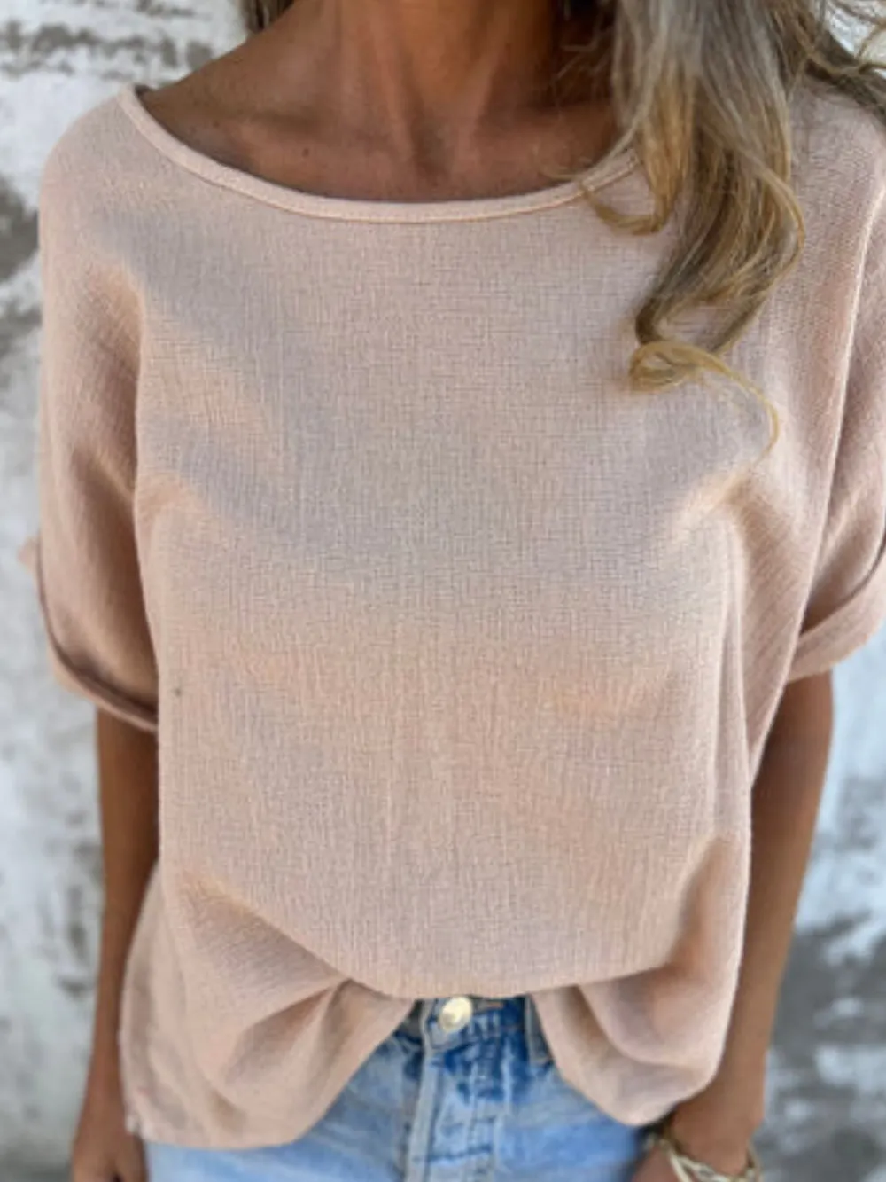Full Size Round Neck Short Sleeve T-Shirt Plus Size, image 9