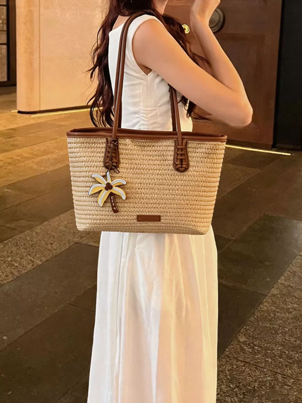 Straw Woven Shoulder Bag, image 3