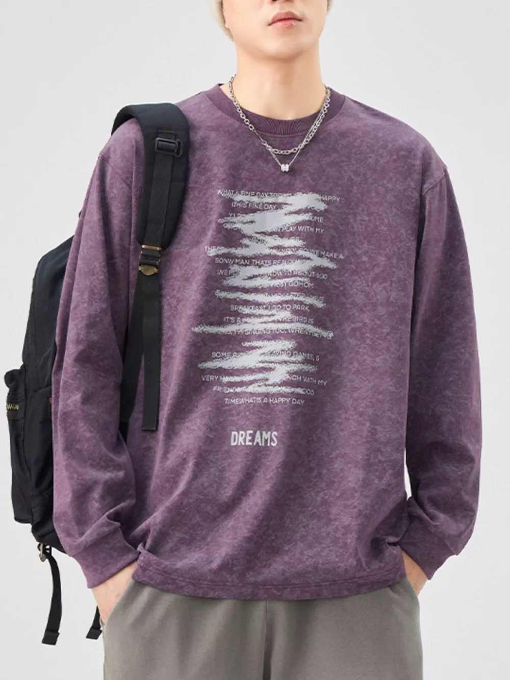 Men's Plus Size Casual Graphic Long Sleeve T-Shirt, image 11