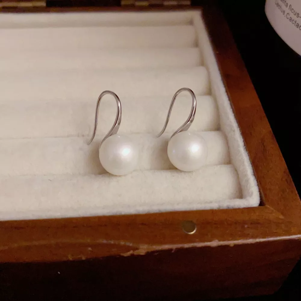 925 Sterling Silver Pearl Drop Earrings, image 3