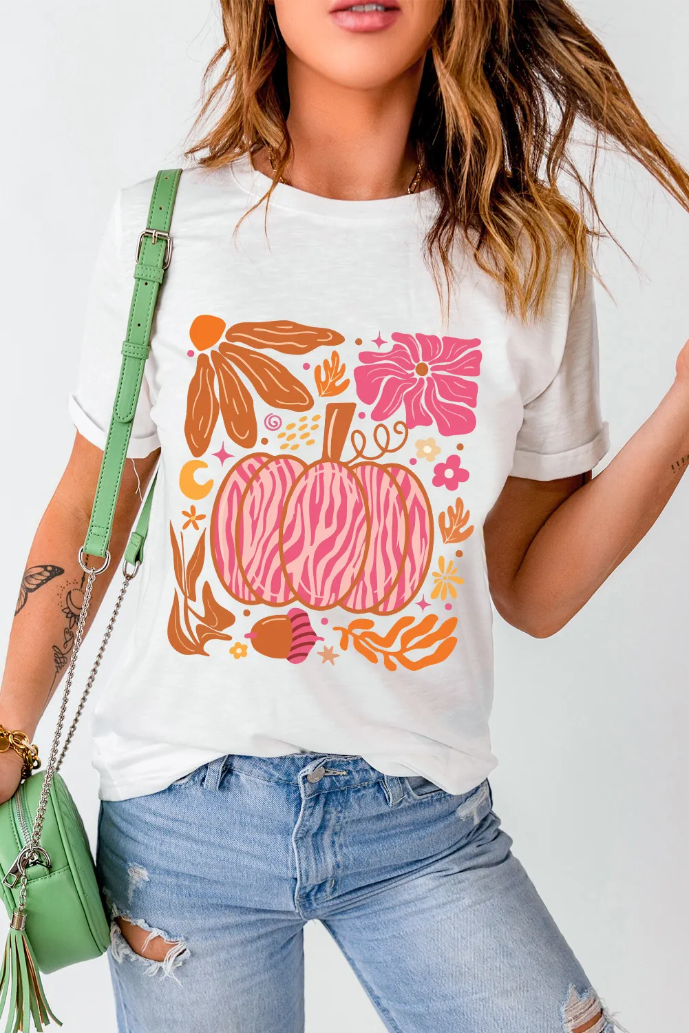 Graphic Round Neck Short Sleeve T-Shirt, image 3