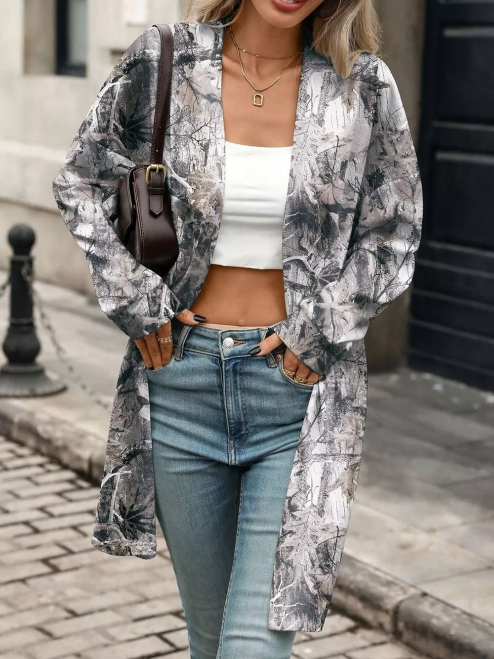 Printed Open Front Cardigan, image 14