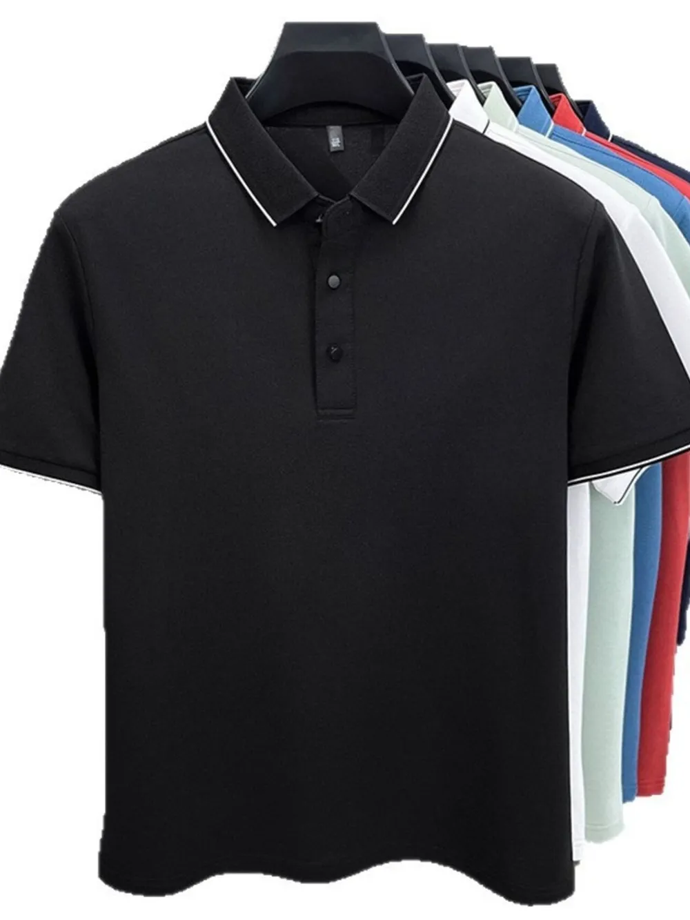 Men's Plus Size Button Detail Short Sleeve Polo