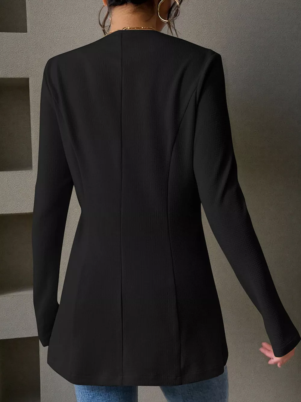One Button Long Sleeve Blazer, image 9