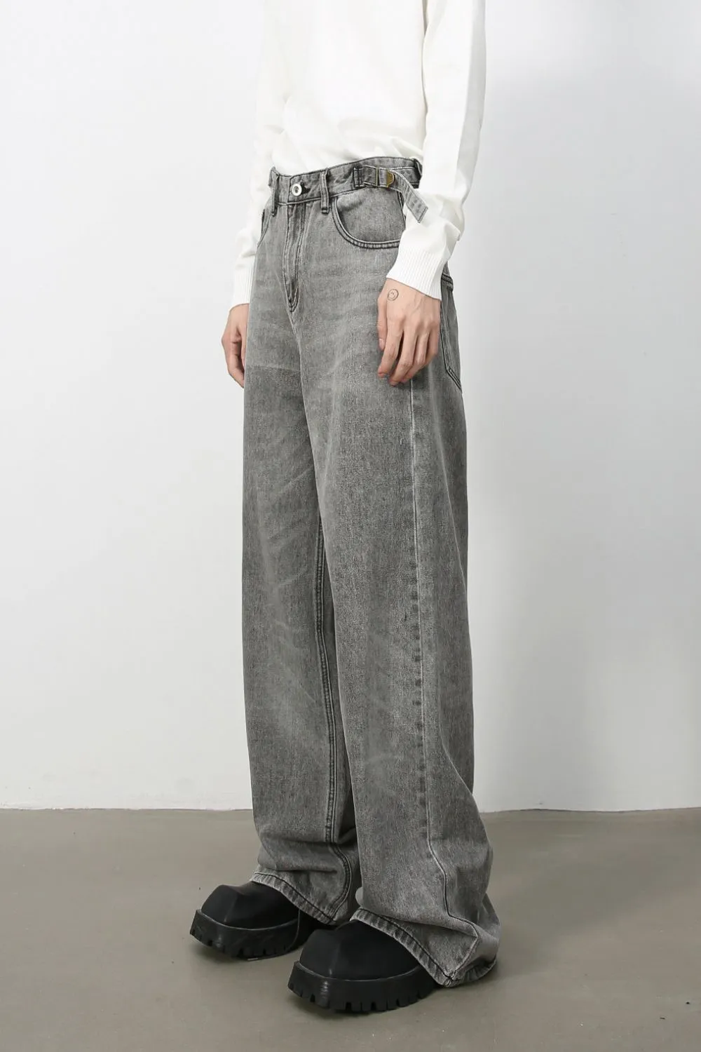 Men's Wide Leg Jeans with Pockets, image 4
