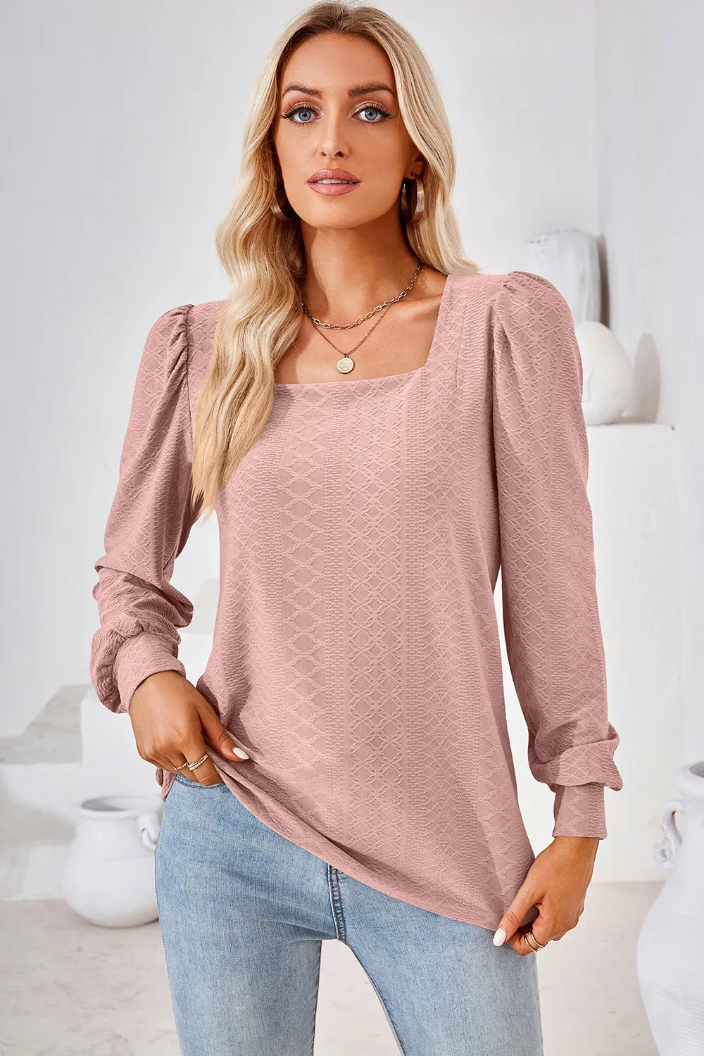 Square Neck Puff Sleeve T-Shirt, image 13