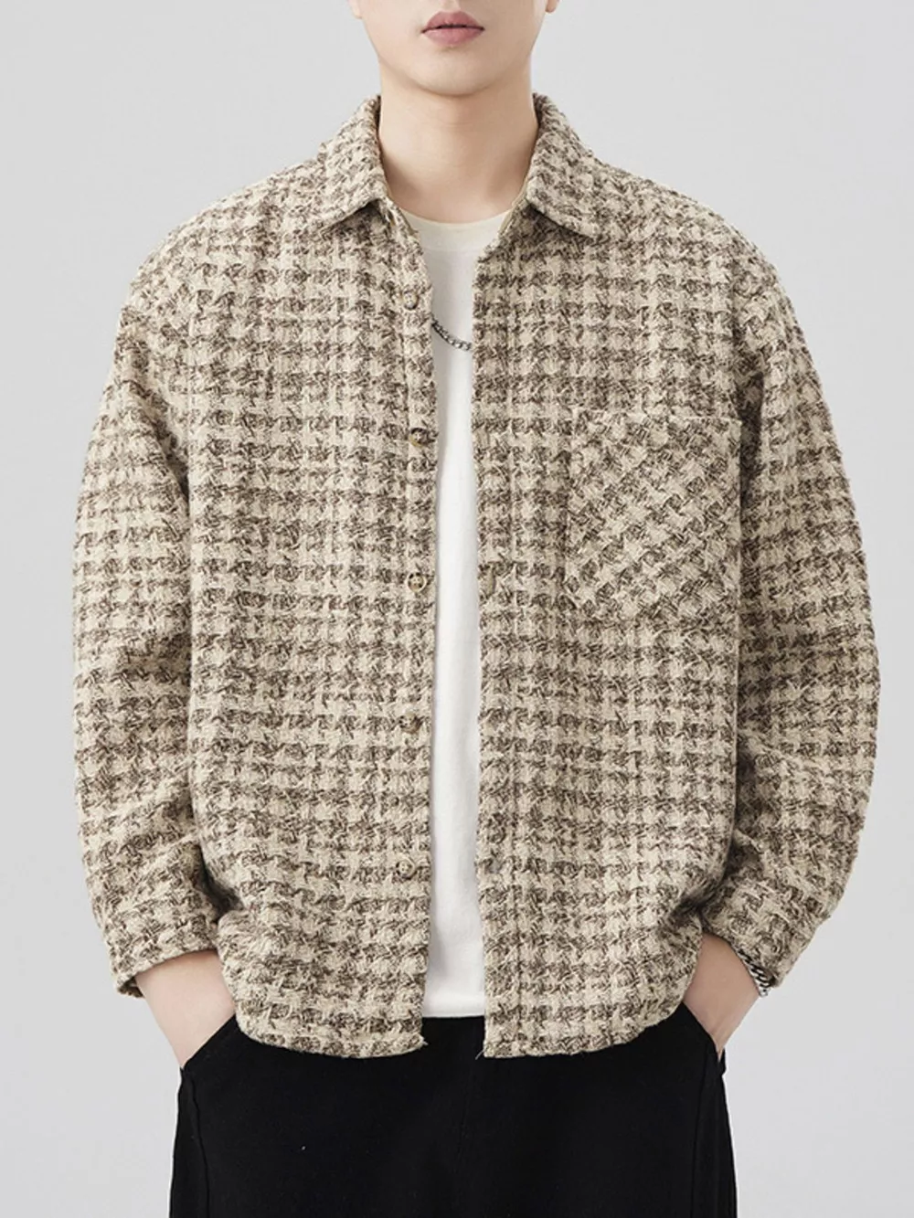 Men's Plus Size Button Up Shirt with Chest Pocket, image 3