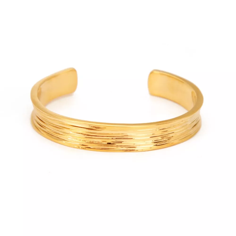 18K Gold-Plated Copper Open Bracelet, image 4