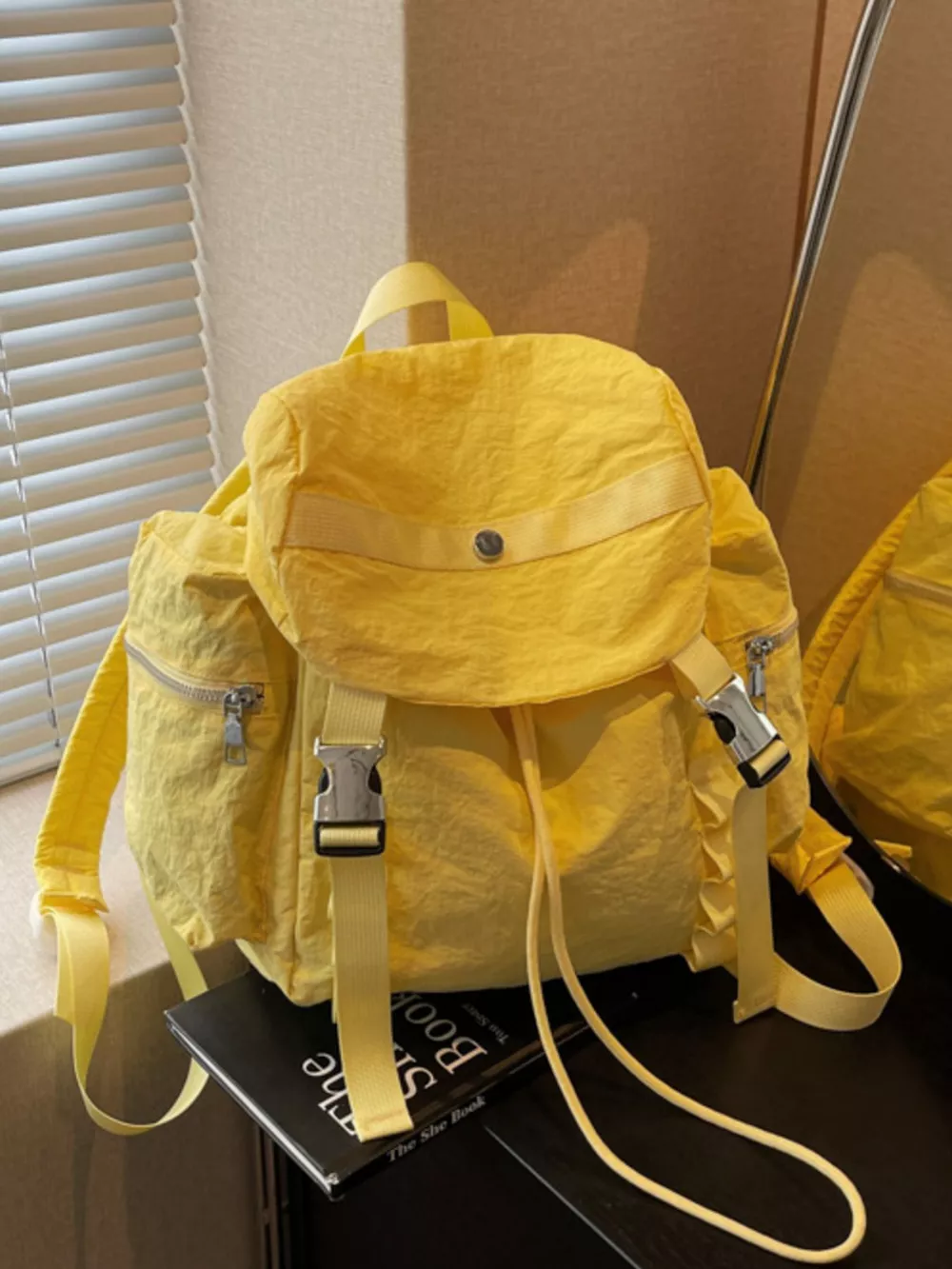 Lightweight Drawstring Casual Backpack Bag, image 6