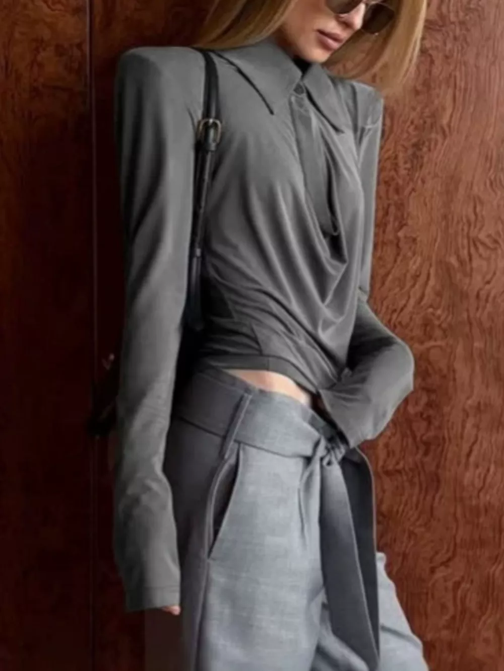 Long-Sleeve Slim-Fit T-Shirt with Cutout Detail, image 5