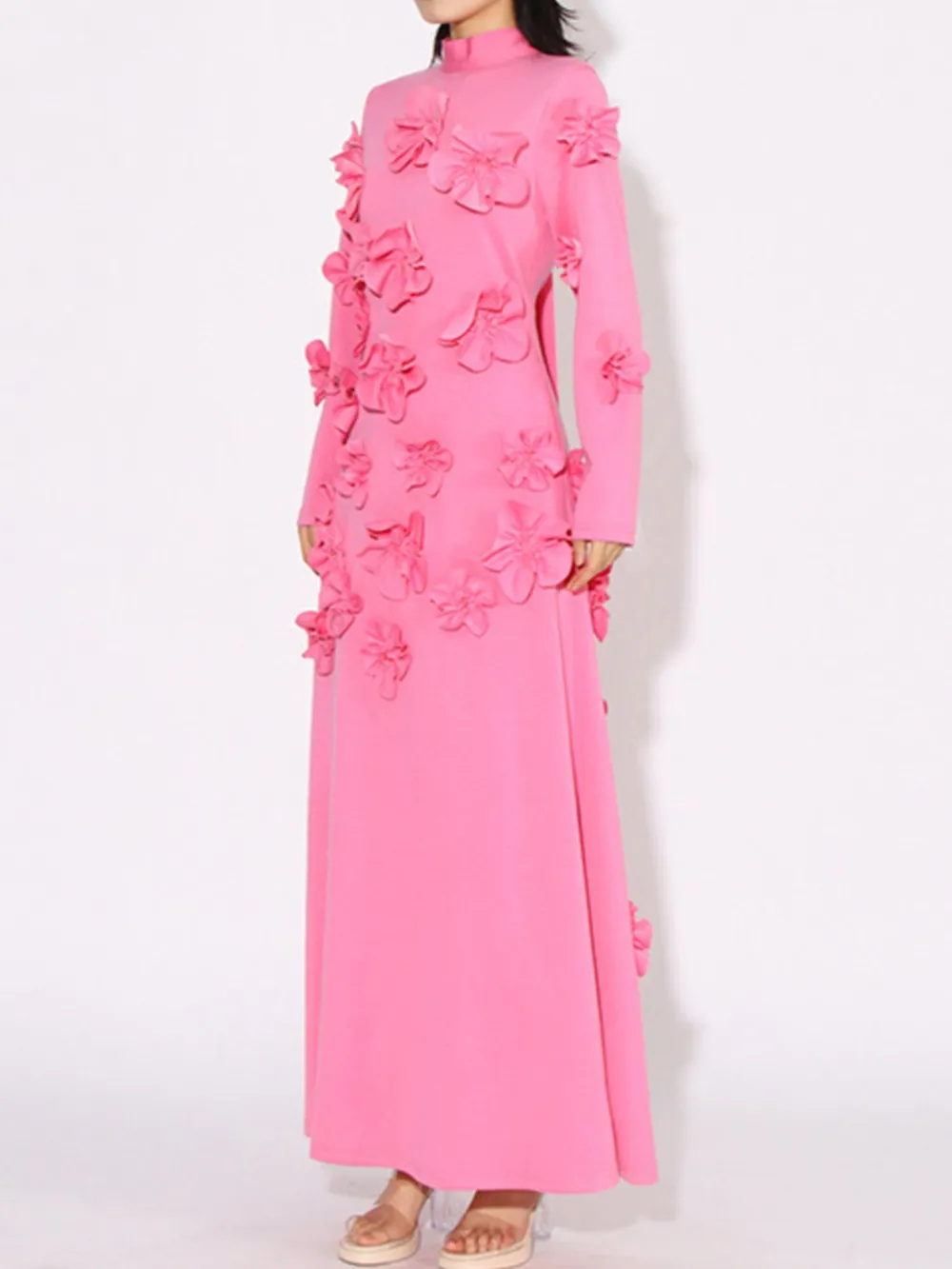 Floral Applique Long Sleeve Maxi Dress, image 6