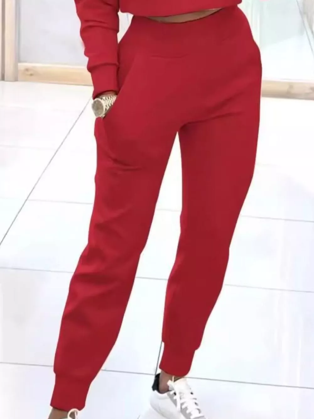 Cropped Sweatshirt and Jogger Set, image 10