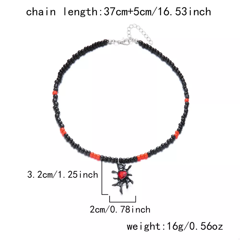 Halloween Spider Web Beaded Necklace, image 6
