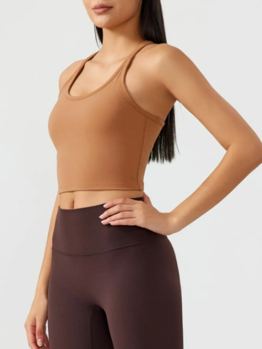 Scoop Neck Active Tank with Detachable Chest Pads, image 20