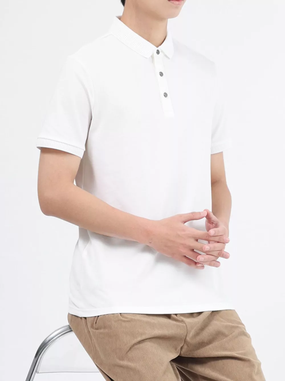 Men's Plus Size Button Detail Short Sleeve Polo, image 12