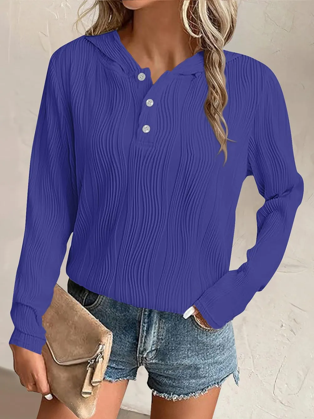 Textured Long Sleeve Hoodie, image 22