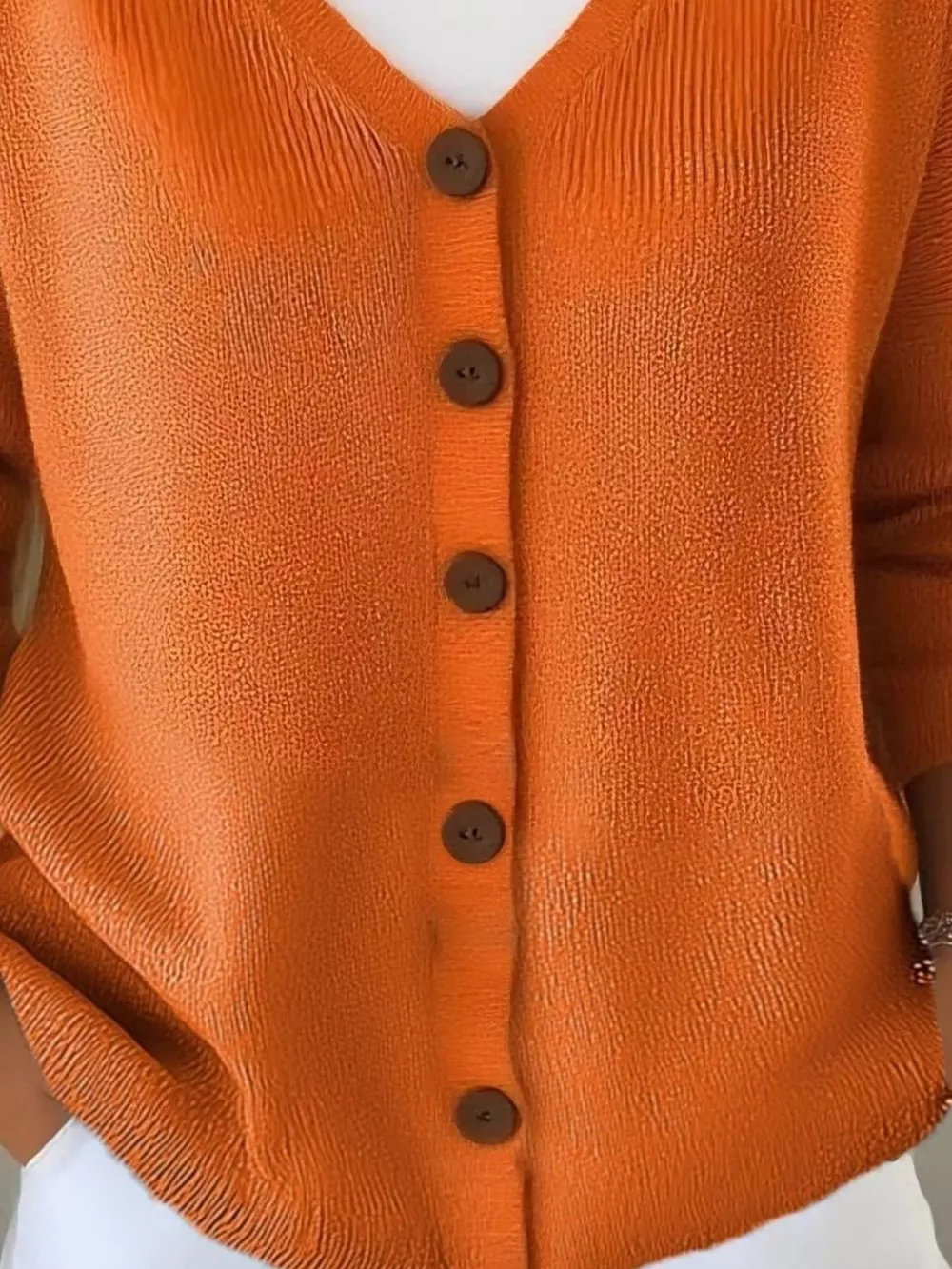 Full Size V-Neck Button-Down Knit Cardigan Plus Size, image 11