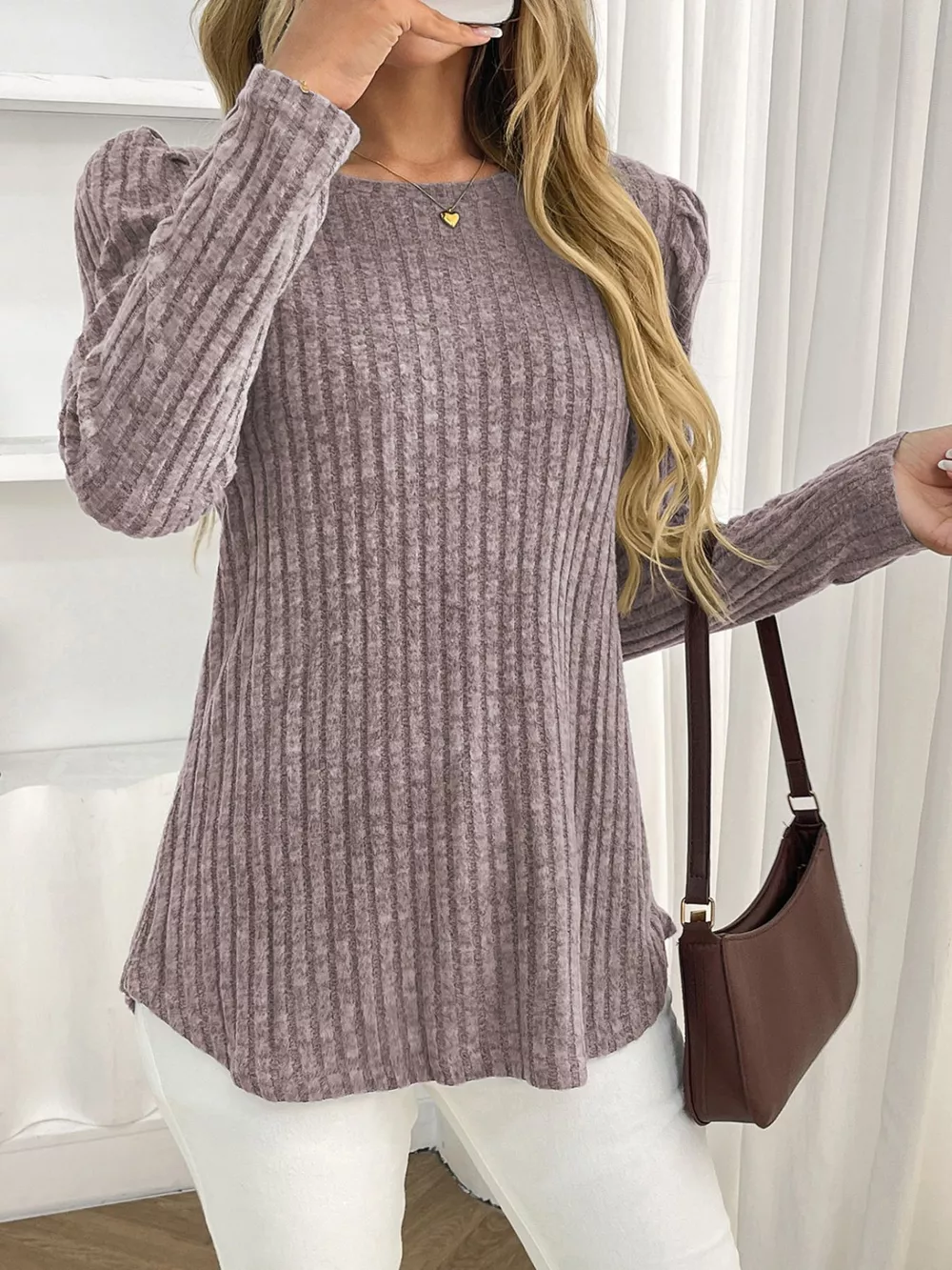 Round Neck Puff Sleeve T-Shirt, image 23