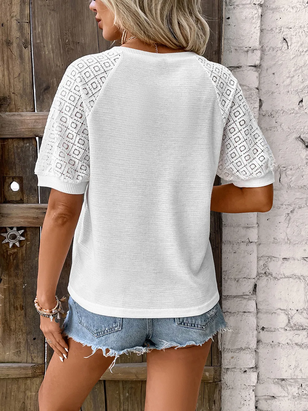 Round Neck Short Sleeve Top, image 3